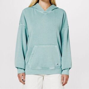 Reebok Natural Dye Fleece Oversized Hoodie Seaside Grey Size S NWT
